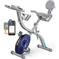 Merach 4-in-1 Opvouwbare Hometrainer - 16 Niveaus Magnetische Weerstand - Compatibel met Kinomap & Zwift - Maximaal Gewicht 136 kg