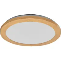 Ledvance ORBIS Disc Wand-/Deckenleuchte mit LED, Holzdekor, 22W, 1800lm, 3000/4000K, via Wandschalter mit Click CCT einstellbar, 30cm Durchmesser, IP44 Schutz für Badezimmer, Schrauben/Dübel inklusive