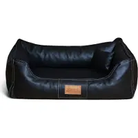 Tierlando MADDOX Komfort hondenbed, hondenbank, kunstleer, maat S - XXL, afmetingen: 100x75 cm, kleur: 03 zwart