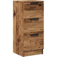 vidaXL Dressoir 30x30x70 cm bewerkt hout oud houtkleurig