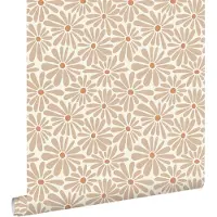 ESTAhome behang madeliefjes warm beige - 53 cm x 10.05 m - 131148