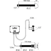 Delabie TEMPOMATIC doucheset M1/2 TC 150mm op net 230/12V + ROUND