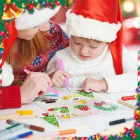 Markenlos 5D Kerst-diamantverfijningstickers voor kinderen - DIY-decoratie en cadeautjes voor gasten