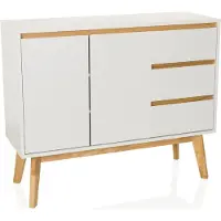 Hjh LIVING Dressoir / ladekast TAROLO I 97x34x80 cm 3 laden 2 deuren wit