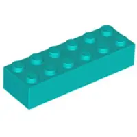 LEGO 2x6 steen 2456 - 10 stuks, donker turkoois