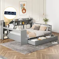 OKWISH Gestoffeerd bed 180x200 cm – Grijs fluweel – Geknopt hoofdbord – Hydraulische opbergruimte