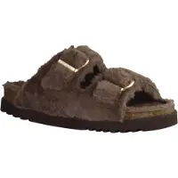 Scholl Klomp Women Belle Synthetic Fur Brown-Schoenmaat 42