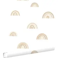 ESTAhome behang regenboogjes beige en wit - 53 cm x 10.05 m - 139684