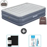 Bestway opblaasbare luchtbed - 2 personen - 152 x 203 x 51 cm - Grijs - Inclusief accessoires