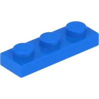 LEGO 1x3 Platte steen 3623 - 50 stuks, blauw