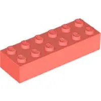 LEGO 2x6 steen 2456 - 50 stuks, kleur: koraal