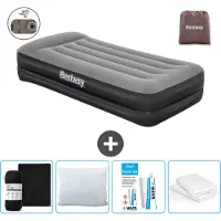 Bestway opblaasbare luchtbed - 1 persoon - 97 x 191 x 46 cm - Grijs - Inclusief accessoires