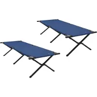Syfax Opvouwbaar Camping Bed 2 st Blauw 210 x 80 x 46 cm Oxford stof