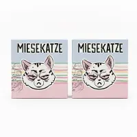 HAC24 Set van 2 geluidsboxen "Miesekatze" met bewegingssensor, kattenmotief, op batterijen, grappige spreuken, volume instelbaar