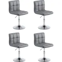 CLP 4-delige set loungestoelen Palma V2, bekleed met kunstleer. De loungestoelen zijn in hoogte verstelbaar en draaibaar, en hebben een grijze kleur