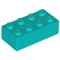 LEGO 2x4 steen 3001 - 50 stuks, donker turkoois
