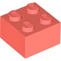 LEGO 2x2 steen 3003 - 50 stuks, kleur: koraal
