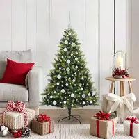 Prolenta Maison Exclusive - Kunstkerstboom met vlammende lichteffect, 150 LED's, groen, 120 cm