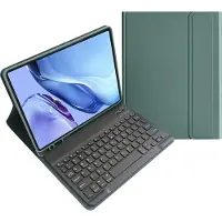 Mobigear Tablethoes geschikt voor Apple iPad Air 11 Inch (2026) Hoes | Keys QWERTY Bluetooth Toetsenbord Bookcase + Stylus Houder - Groen