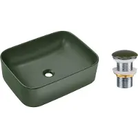 Comad | Wastafel - Groen, mat - 50,5 x 38 x 15 cm - Keramiek - Klik-klak