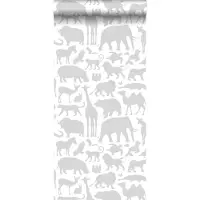 ESTAhome behang dieren grijs - 53 cm x 10.05 m - 139054
