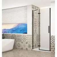 Gelco Trinity Black douchedeur 900 mm, helder glas, links