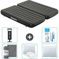 Bestway opblaasbare luchtbed – 3-in-1 – geschikt voor 1 of 2 personen – 99 x 188 x 25 cm – groen – inclusief accessoires