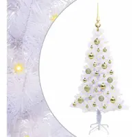 Syfax Kunstkerstboom met 150 LED Wit 120 cm PVC en Staal