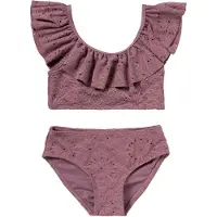 Salted Stories crop bikini met ruches paars Meisjes Polyester All over print - maat 98/104