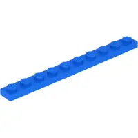 LEGO 1x10 Platen 4477 - 50 stuks, blauw