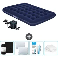 Bestway opblaasbare luchtbed - tweepersoonsbed - 137 x 191 x 22 cm - Blauw - Inclusief accessoires