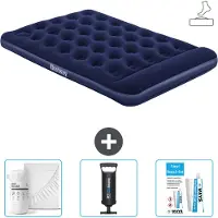 Bestway opblaasbare luchtbed - Frans bed - 137 x 191 x 28 cm - Blauw - Inclusief accessoires