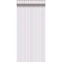 ESTAhome behang strepen roze en turquoise - 53 cm x 10.05 m - 137305