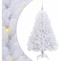 Syfax Kunstmatige Inklapbare Kerstboom Wit 150 cm PVC en Staal