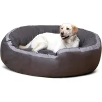 Tierlando LANA Hondenbed, hondenbank, maat M, L, XL, fluweel, MEGA GROOT, SUPER ZACHT - Afmetingen: 80x70 cm | Kleur: 02 Grafiet