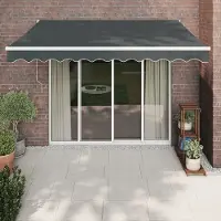 Prolenta Maison Exclusive - Uitschuifbare zonnescherm, antracietkleurig met witte frame, 3,5 x 2,5 meter