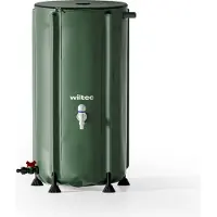 Wiltec Opvouwbare regenton, 100 liter, met deksel. Regenopvangvat gemaakt van 620 g/m² PVC, regenwaterreservoir met kraan, wateropslag voor de tuin met slang aansluiting