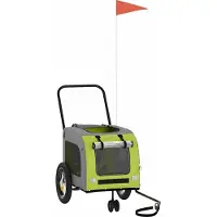Syfax Fietskar voor huisdieren Groen en Grijs 125 x 53 x 54 cm