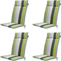Madison tuinstoelkussen hoge rug victoria green ca. 120x50 cm set van 4