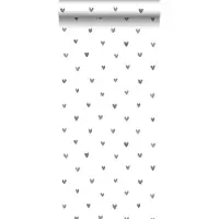 ESTAhome behang hartjes zwart en wit - 53 cm x 10.05 m - 138914