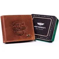 Peterson American Eagle - Herenportefeuille - Nubuck Leer - Motor Reliëf - RFID
