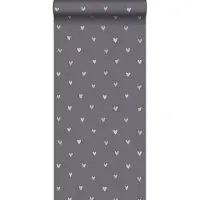 Midbec tapeter behang hartjes donkergrijs - 53 cm x 10.05 m - 128832