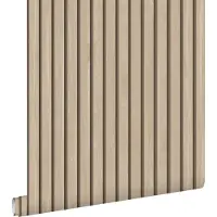 ESTAhome behang houten wandpanelen 3d beige - 53 cm x 10.05 m - 139607