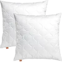 Sleepling 80 x 80 cm Hoofdkussen Basic 200 | set van 2 | navulbaar kussen | Made in EU | hoes van katoenmix | wasbaar op 60 graden | wit