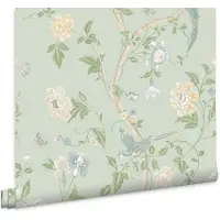 Laura Ashley Summer Palace Behang - Bloemen - 10mx52cm - Groen