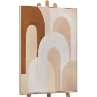 YS Canvas schilderij 120x80 cm handgeschilderd adem van architectuur – -Art Gallery – Lijst: Beige – Luxe wanddecoratie