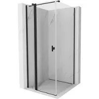 Mexen Mist T draaideur douchecabine 95 x 95 , transparant, zwart - 8A4T-095-095-70-00