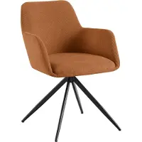 CLP Olema Eetkamerstoel - draaibaar - met armleuning - metalen frame - corduroy - ribstof - Ribstof/oranje