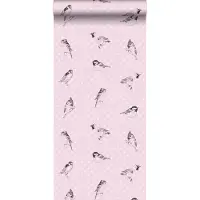 ESTAhome behang vogels zacht roze - 53 cm x 10.05 m - 115747
