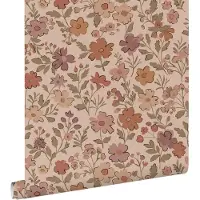ESTAhome behang bloemetjes terracotta roze - 53 cm x 10.05 m - 131321
